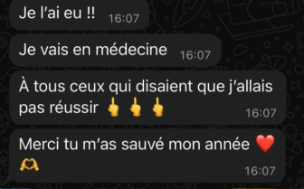 Avis d'élève ou de parent 14